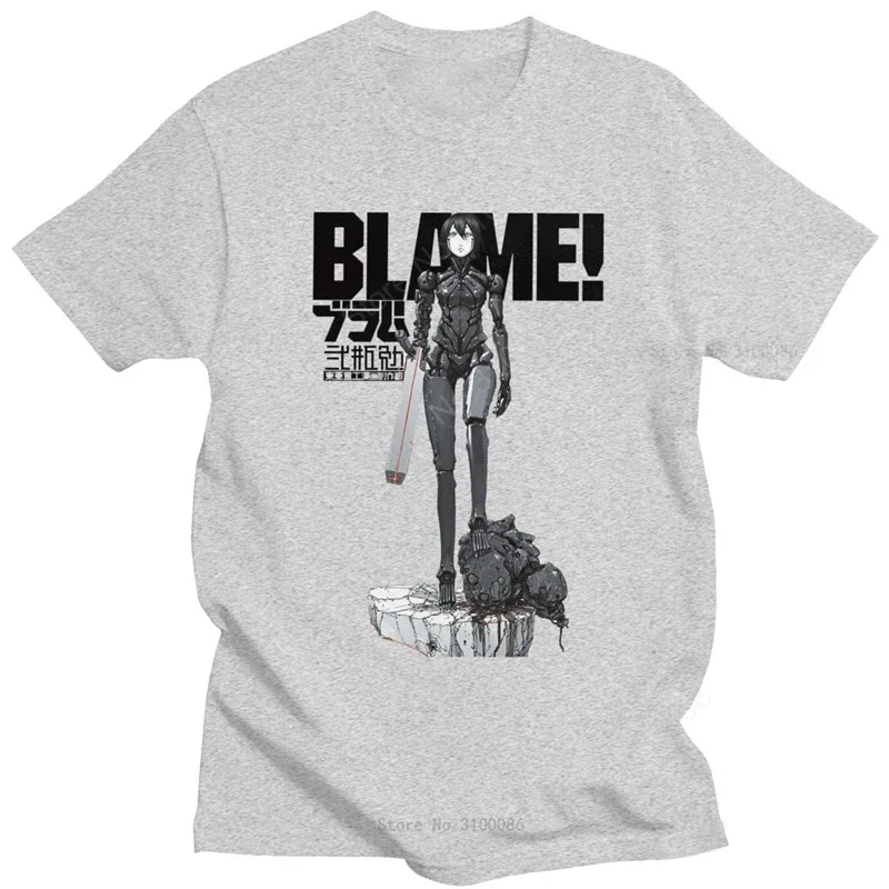 Blame 003 T Shirts Men\'s Cotton Hipster T-Shirt Sidonia Manga Heavy Industries Nihei Tsutomu Anime Tshirt Short Sleeve Tee Top