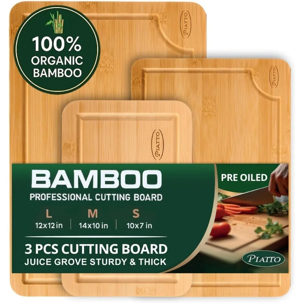 

Бамбуковая разделочная доска для кухни (3 шт.) — прочная деревянная разделочная доска, нетоксичная — разделочные доски для кухни с глубоким соком