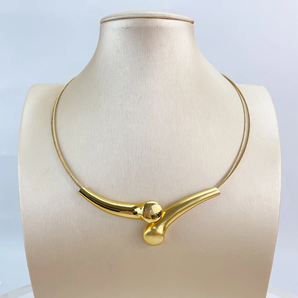 Fashion Italian Gold Plated Sample Necklace Luxury Jewelry Set FHK20520