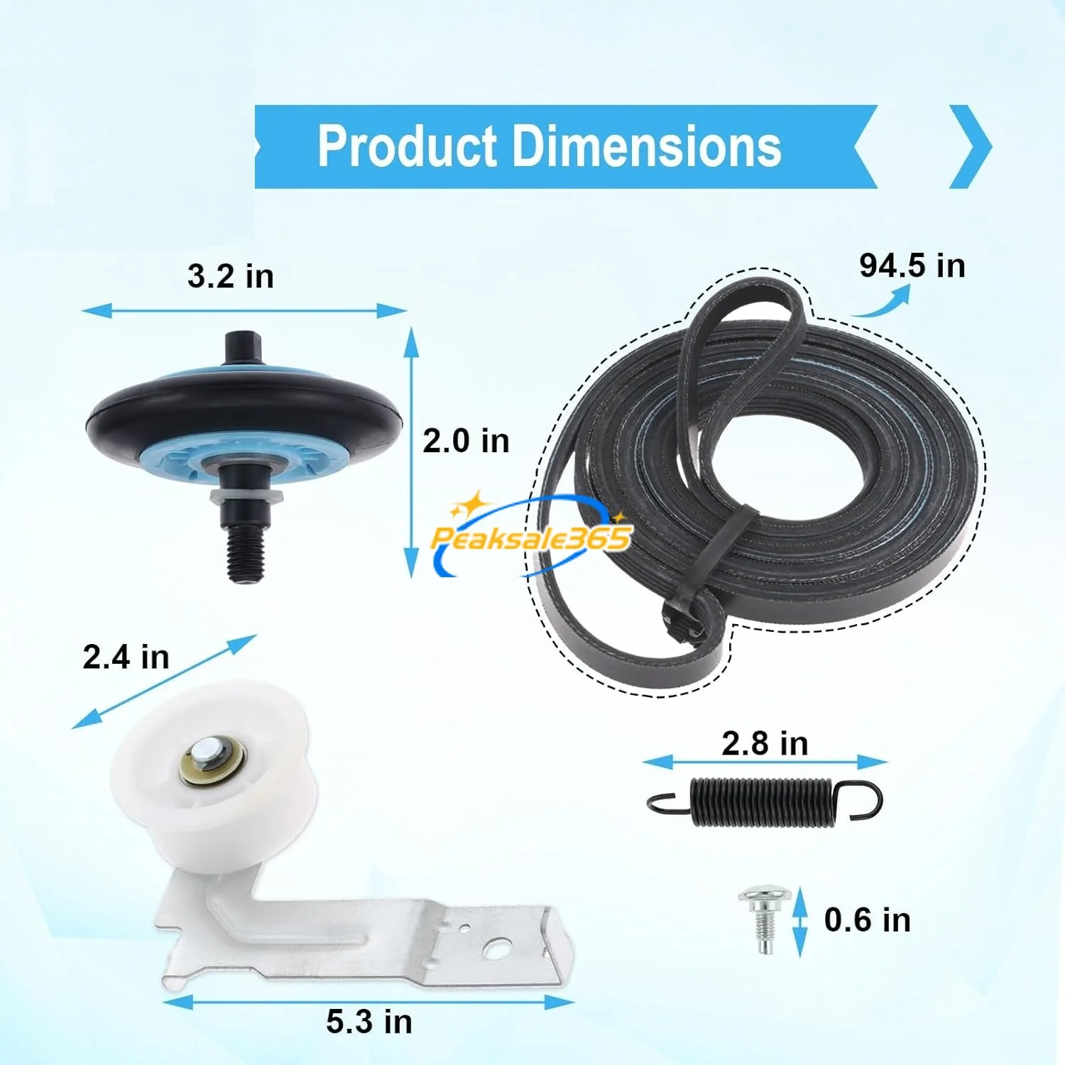 Imagem -02 - Kit de Reparação Secador para Samsung Tambor Correia de Tensão Polia Tensora Mola Dc9716782a 6602001655 Dc93-00634a Dc61-01215b