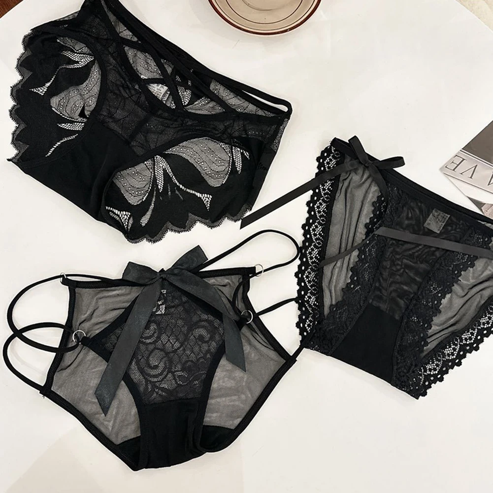

Lace Brazilian Underwear For Women Breathable Mid Waist Hollow Lingeries Sexy Hot Sexy And Seamless Underwear Women's Panties