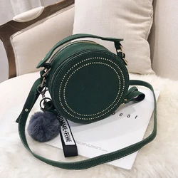 Verde Solid Girl Mini Round Woman Messenger borsa a tracolla PU PVC Leather Crossbody Women Bag Luxury Lady Handbag borse