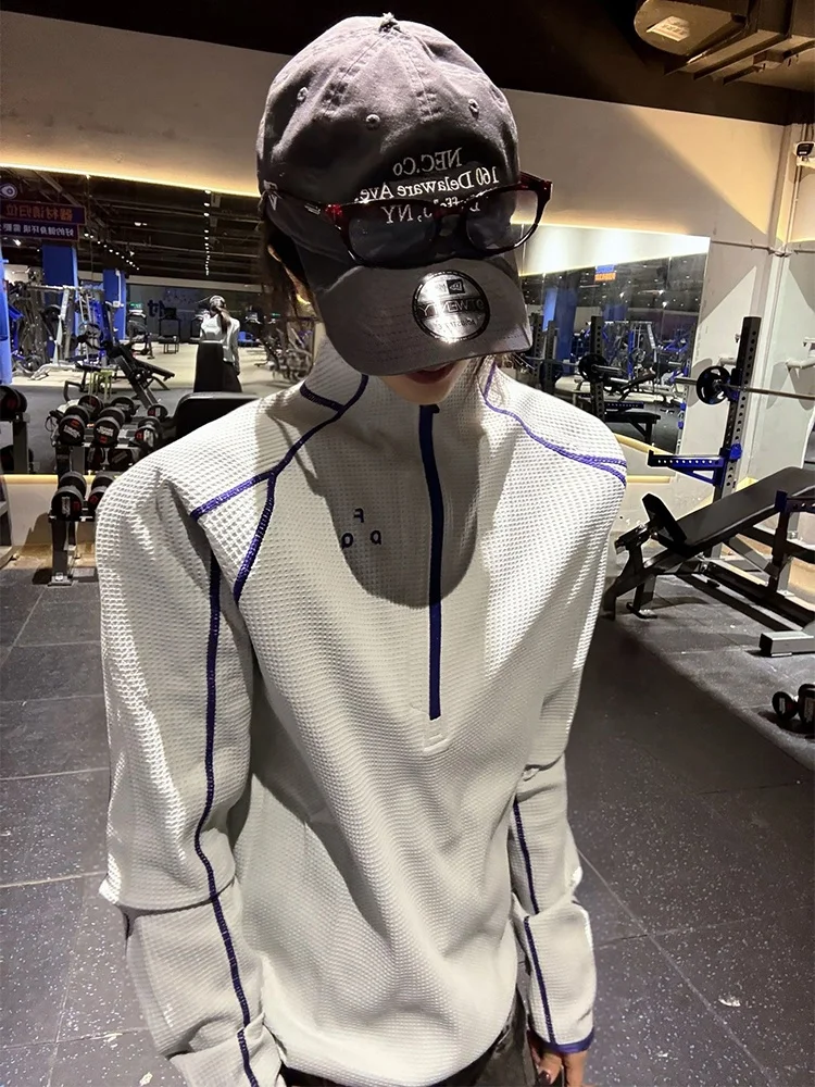 

Мужская толстовка в американском стиле с воротником-стойкой на молнии до середины груди, с длинным рукавом, весенний дизайн, спортивный повседневный стиль, премиум-класс