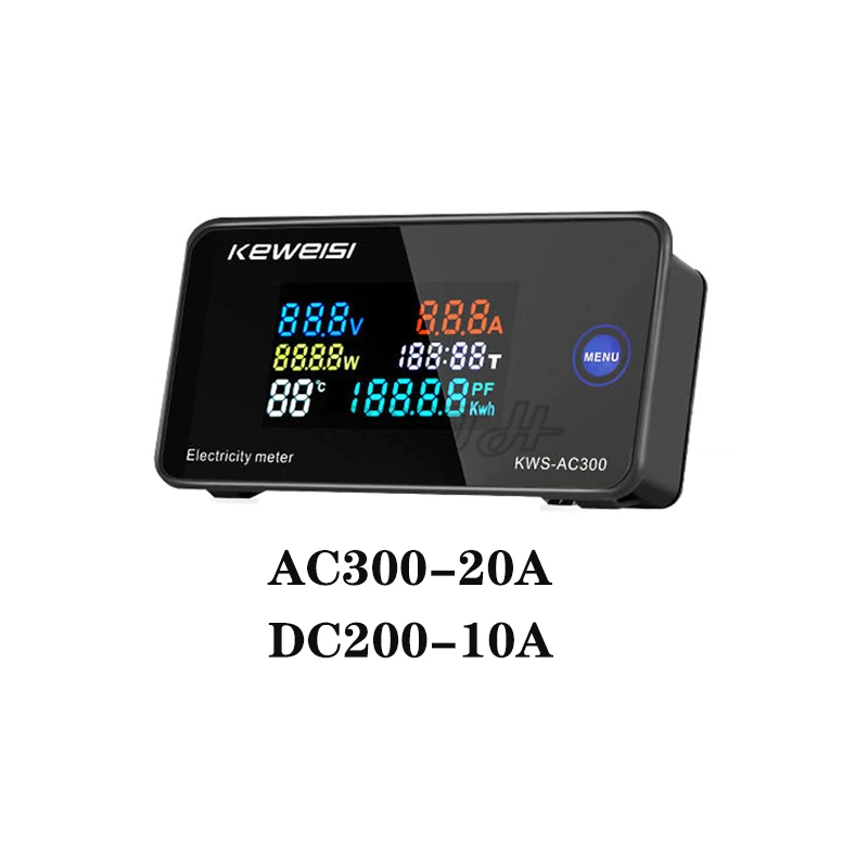 KWS-DC200 AC300 20A Voltmeter Ammeter Power Energy Monitor Digital Voltage Measuring Instrument