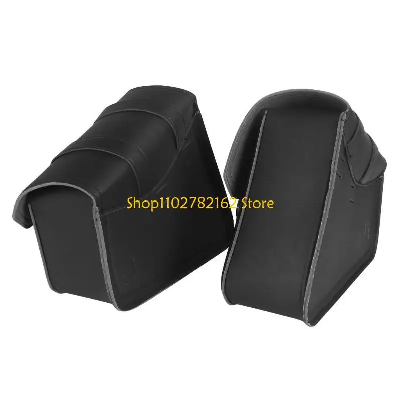 

547B PU Leather Motorcycle Saddlebags Large Capacity Bags Universal Fit with Secure Buckle Closure for Safe Storage Active