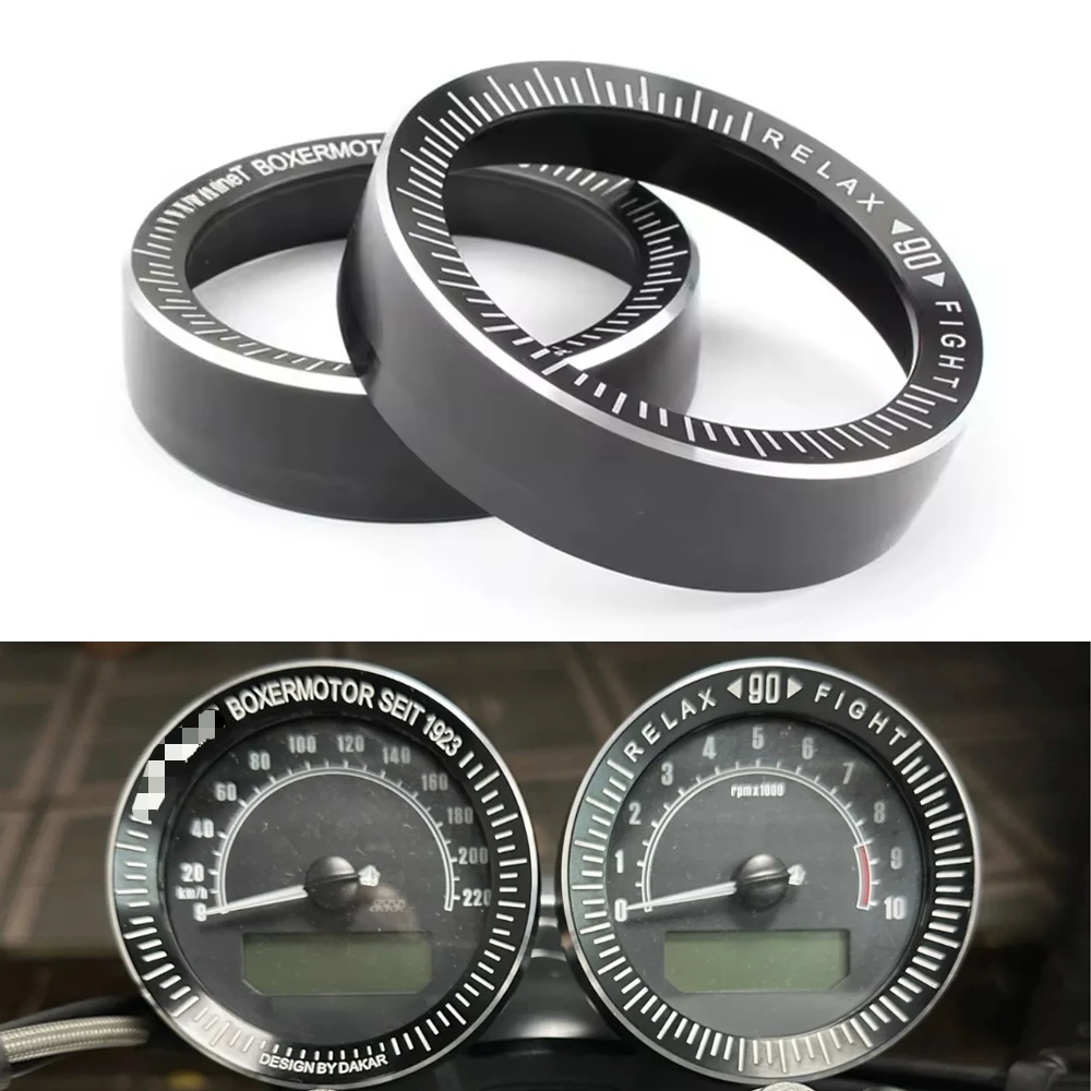 2 Pieces CNC Aluminum Motorcycle Speedometer Bezel Gauge Ring Tachometer Odometer Trim Cover for BMW R Nine T R9T 2018 2019 2020