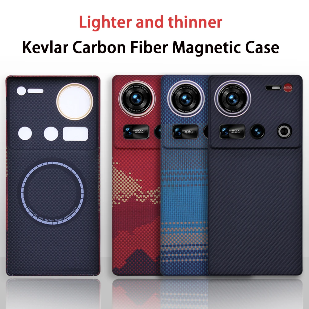 

COXN for Nubia Z70 Ultra&Z70ultra spro, Compatible with MagSafe, Ultra-Slim Case with Aaron Button, Aramid Fiber Woven