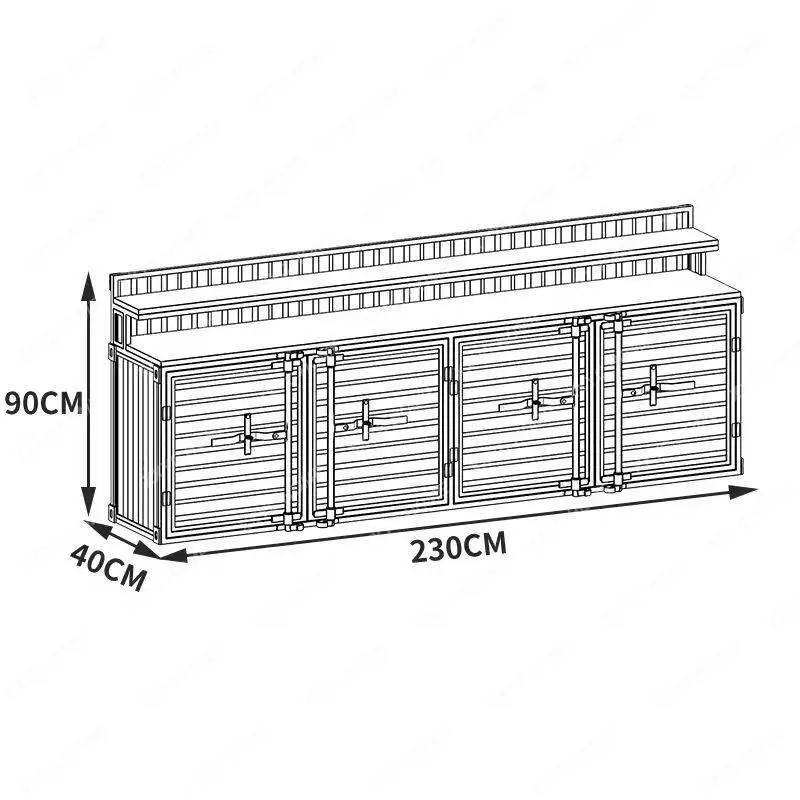 Industrial style container restaurant size commercial dipping flavor table side cabinet