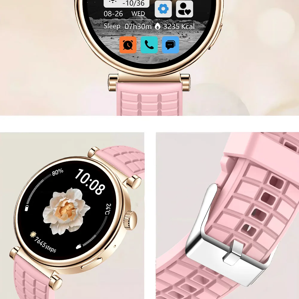 Laydies Z01 Mini Smartwatch 1,27 cala ekran AMOLED 41mm modele sportowe zdrowie kobiet NFC wodoodporny modny inteligentny zegarek