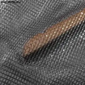 Incerun-Homens von elastisches Netz auf der Taille lang, transparent, hell, elastisch, sexy, Partyhosen, Streetwear, lässig, S-5xl, 2022 Hosen, 2022 8 Haupthose für Herrenhäuser - №8