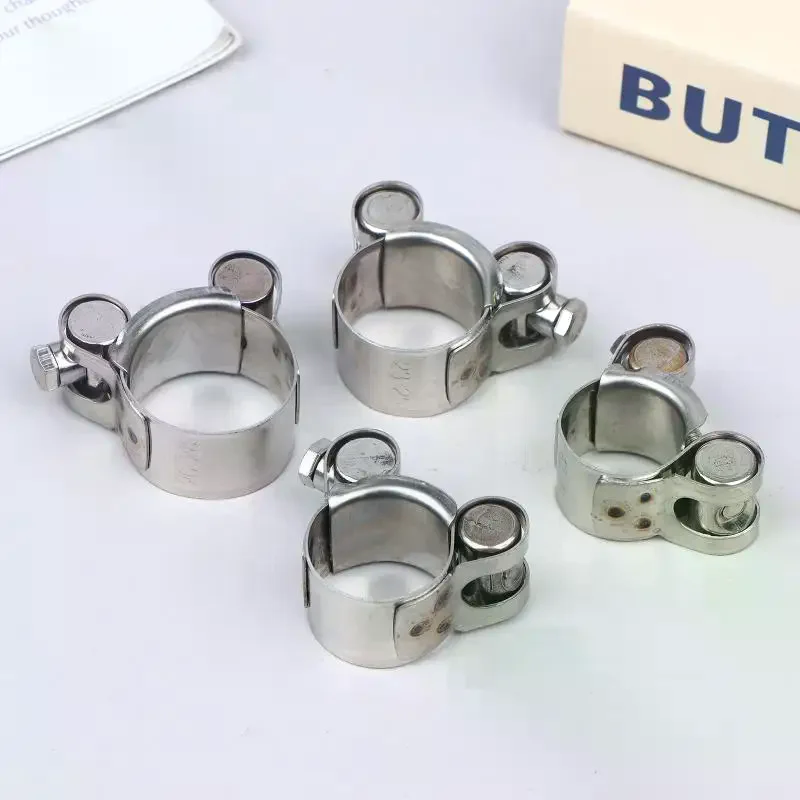 

2PCS Stainless Steel Strengthens European Style Hose Clamp Exhaust Circular Air Water Pipe Clip Sealing Welding Repair Tool