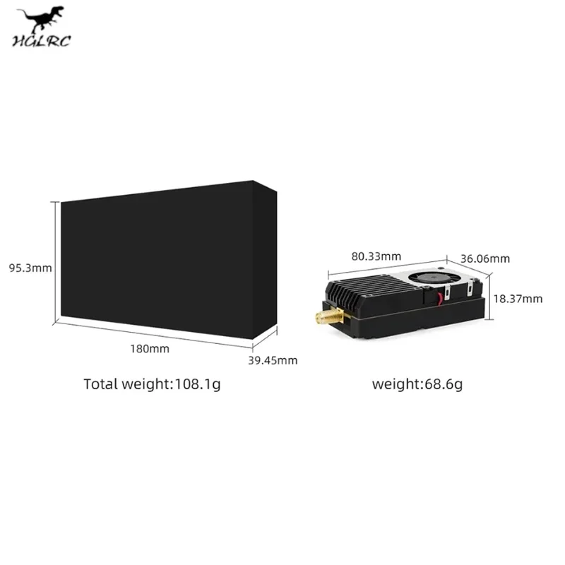 HGLRC 5.8G 5.5W High Power VTX Adjustable Power Sink OSD Wideo Transmitter for FPV Freestyle RC Long Range Drone
