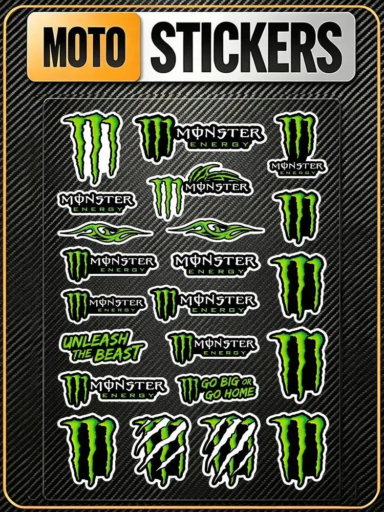 

For Monster Energy Durable Waterproof Reflective Decor Sticker Scratch Cover For Motorcycle Car Helmet Fridge Accessories