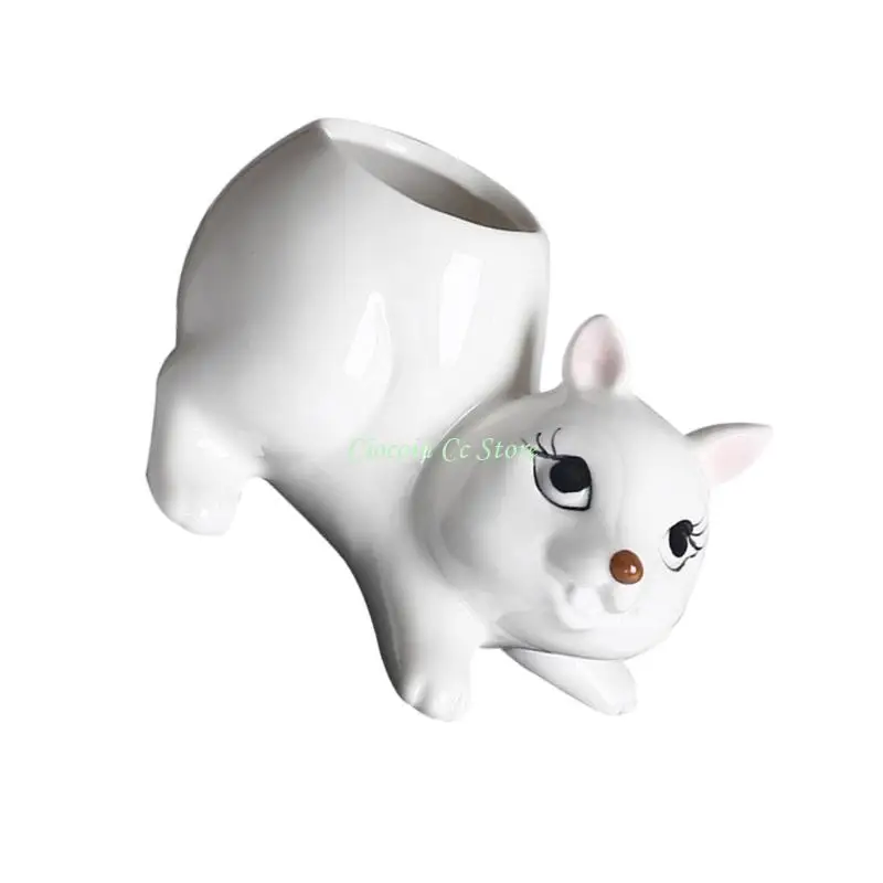 X90F Ceramic Fleshy Plant Pot Squirrel Cartoon Ceramic Fleshy Plant Cactuses