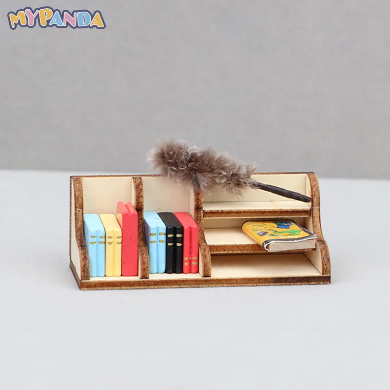 1PC Dollhouse Miniature Desktop Storage Rack Bookshelf Organizer Box Model Home Decor Toy Doll House Accessories