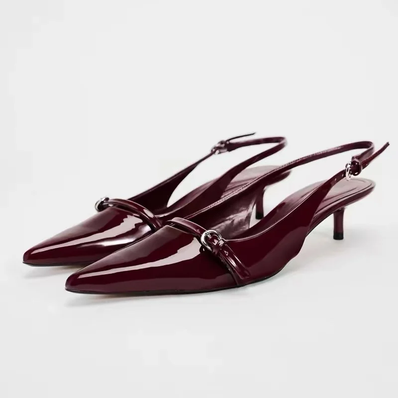 

Sexy Women High Heels Sandals Pointed Toe Summer Shoes 2025 Slingback Slippers New Dress Party Woman Pumps Sandalias De Mujer
