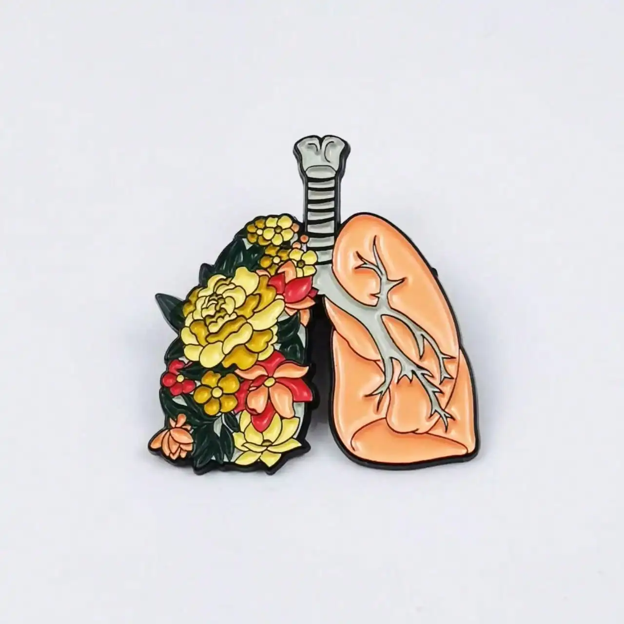 

1pc New Creative Body Organ Flower Fresh Flower Shape Fashionable Versatile Alloy Painted Me...