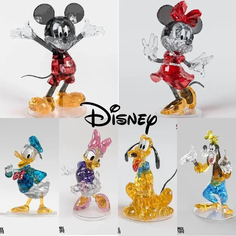 Disney Mickey Minnie Mouse Magic House Crystal Building Blocks 3d Assembled Anime Model Toys Adult Children Toys