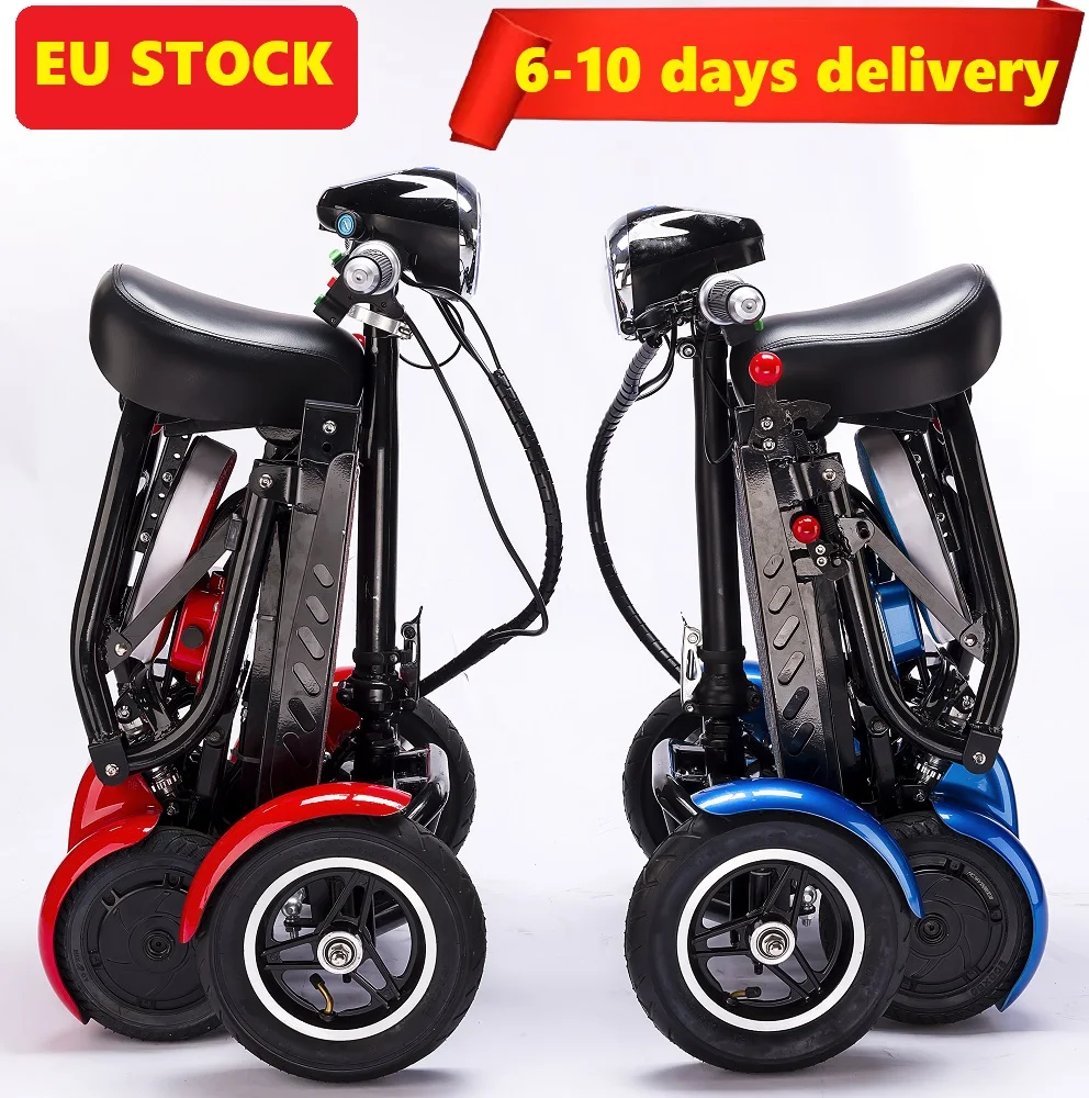 EU warehouse stock Foldable Electric Scooter Adult Dual motor 4 Wheel Folding Electric mobility Scooter For Elderly People