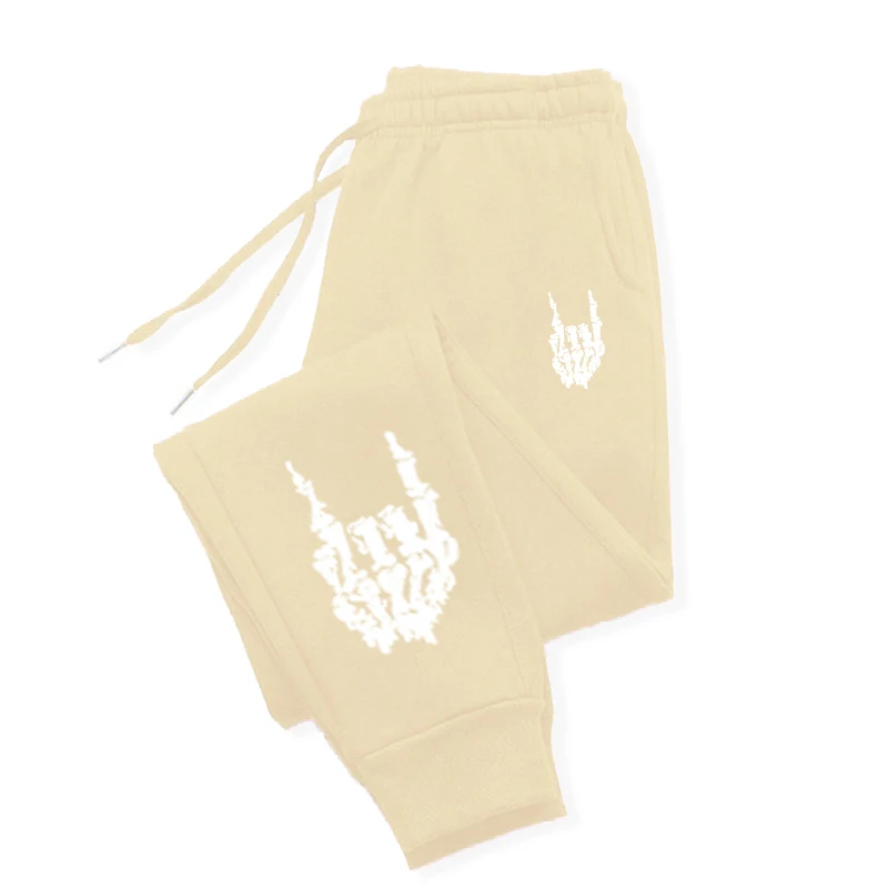 Modelli di scheletro a mano Pantaloni da donna Hip Hop Comodi pantaloni sportivi Elastico in vita con coulisse Pantaloni lunghi Tasca Pantaloni sportivi caldi