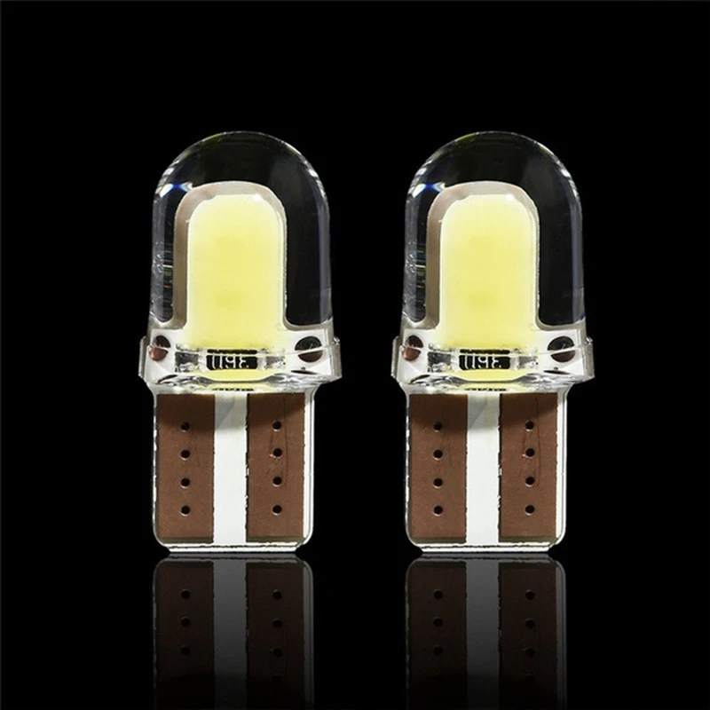 10pc LED T10 W5W COB SMD CANBUS silice lampadina targa bianca brillante