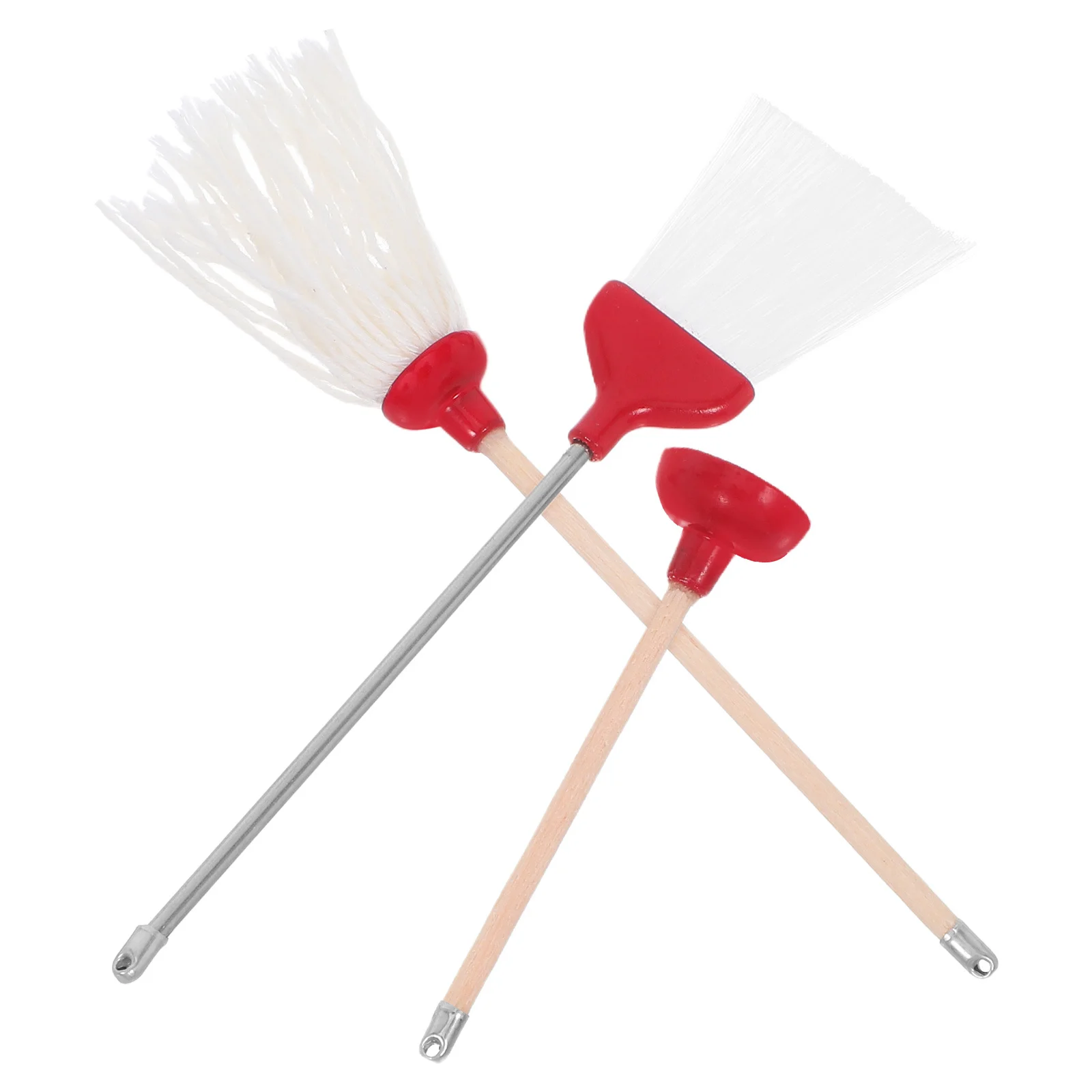 

3Pcs Miniature Cleaning Set Realistic Bath Accessories Mop Broom Kit for Dollhouse Decoration Laundry Room Scene Enhancing