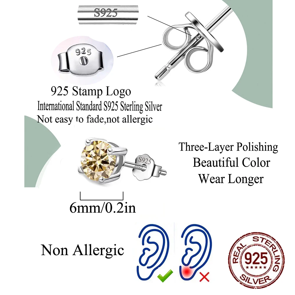 CWWZircons Orecchini a bottone rotondi con zirconi cubici colorati scintillanti in argento sterling 925 per le donne Gioielleria raffinata per feste quotidiane chic SE052