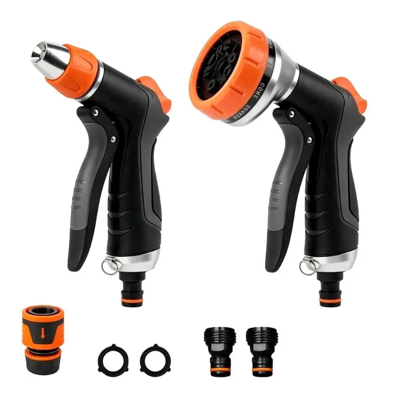 02DE Garden Hose Nozzle Adjustable Watering Pattern Ergonomic Design For Outdoor
