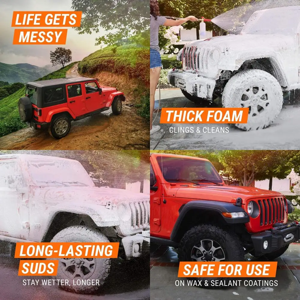 

Car Wash Snow Foam Formula, Cleaning Concentrate Soap for Cars, Truck, and Motorcycles, 50 Fl Oz (Pack of 4)
