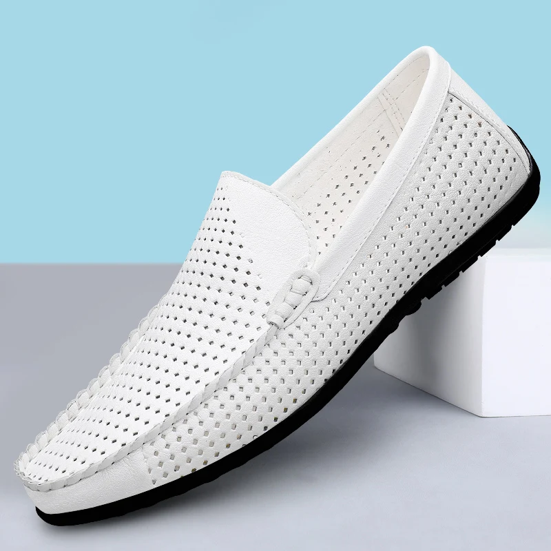 fashionable-lightweight-genuine-leather-summer-new-men's-perforated-loafer-formal-handmade-soft-comfortable-non-slip-casual-shoe