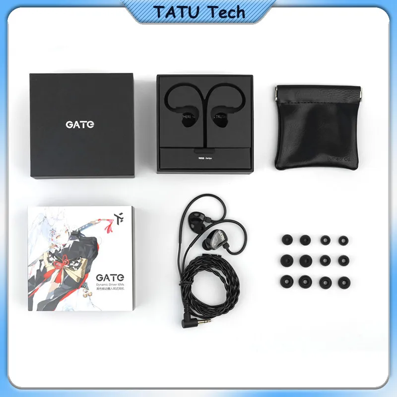 GATE Wired In‑Ear HIFI Earphone 10mm Dynamic Driver 3.5mm Plug With Mic Detachable Cable Gaming Music IEM Headset