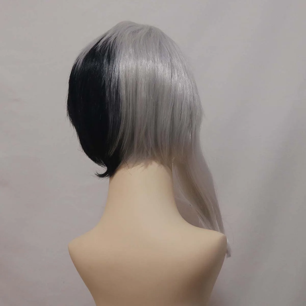 Men Party Role Play Anime Asagiri Gen Short Heat Resistant Black White Hair Wig