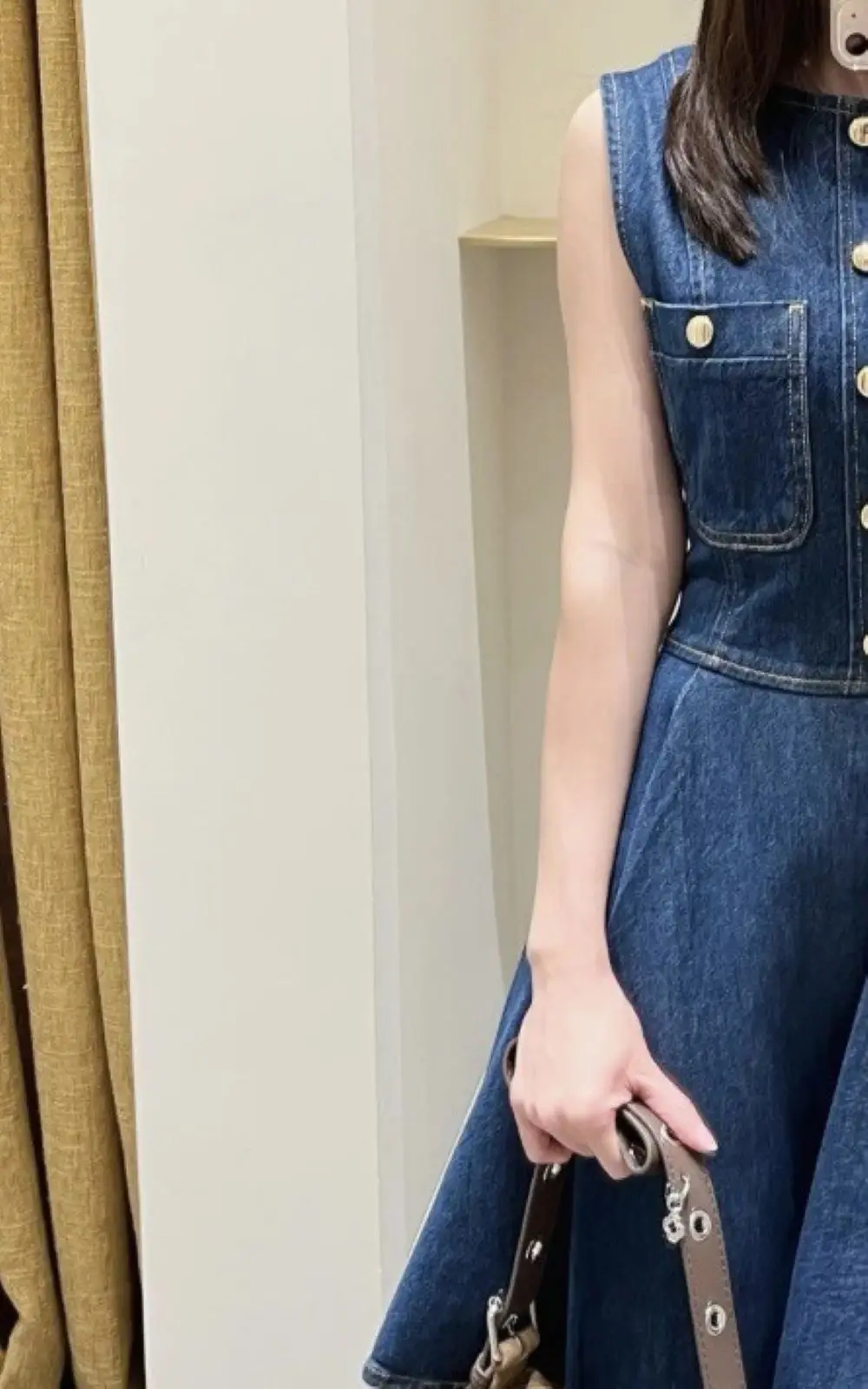 

Spring/Summer Women O-Neck Sleeveless Pleated Solid Mini Dress Single Breasted Pocket Zipper Slim Fashion Casual Skirt ﻿