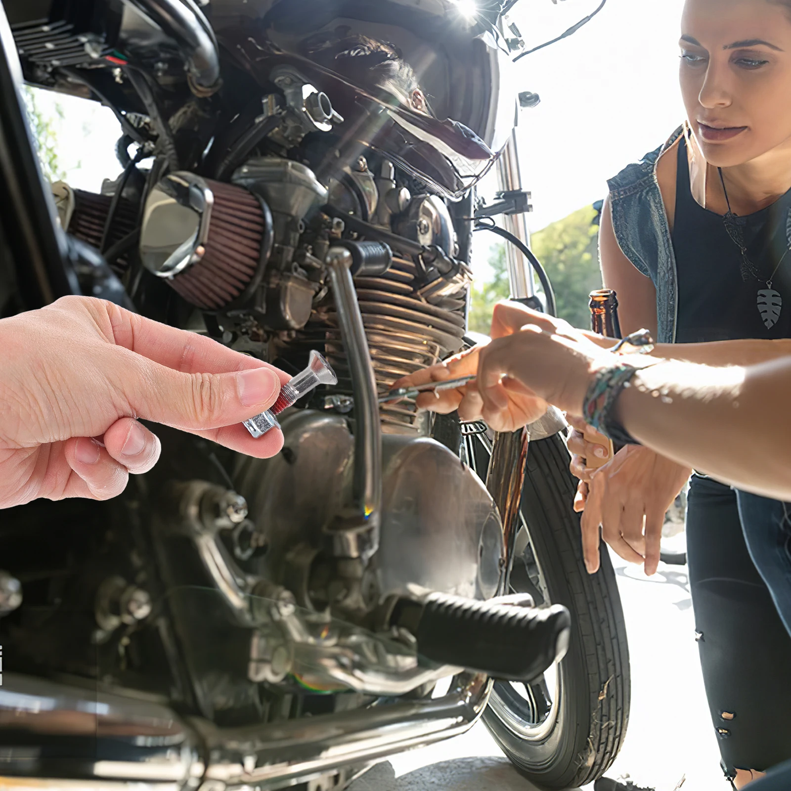 

6 set Chain Screw Kit Motorcycle Sprocket Bolt Nuts Set Replacement Accessory Heavy Duty Precision Easy Installation Anti Tear