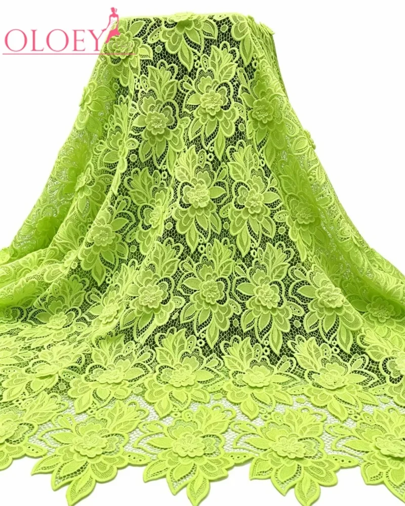 OLOEY  Embroidered Guipure Cupion Lace Skin Friendly African Cord Fabric Middle East Wedding Formal Mermaid Dress Fashion