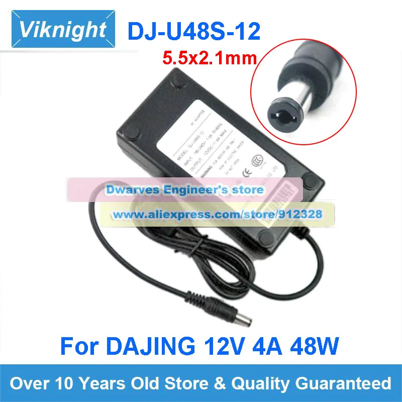 Genuine DAJING DJ-U48S-12 12V 4A AC Power Adapter ADP-48D12 USE FOR 15INCH 17INCH 19INCH lcd MONITOR SINGLE LAMP LCD DISPLAY