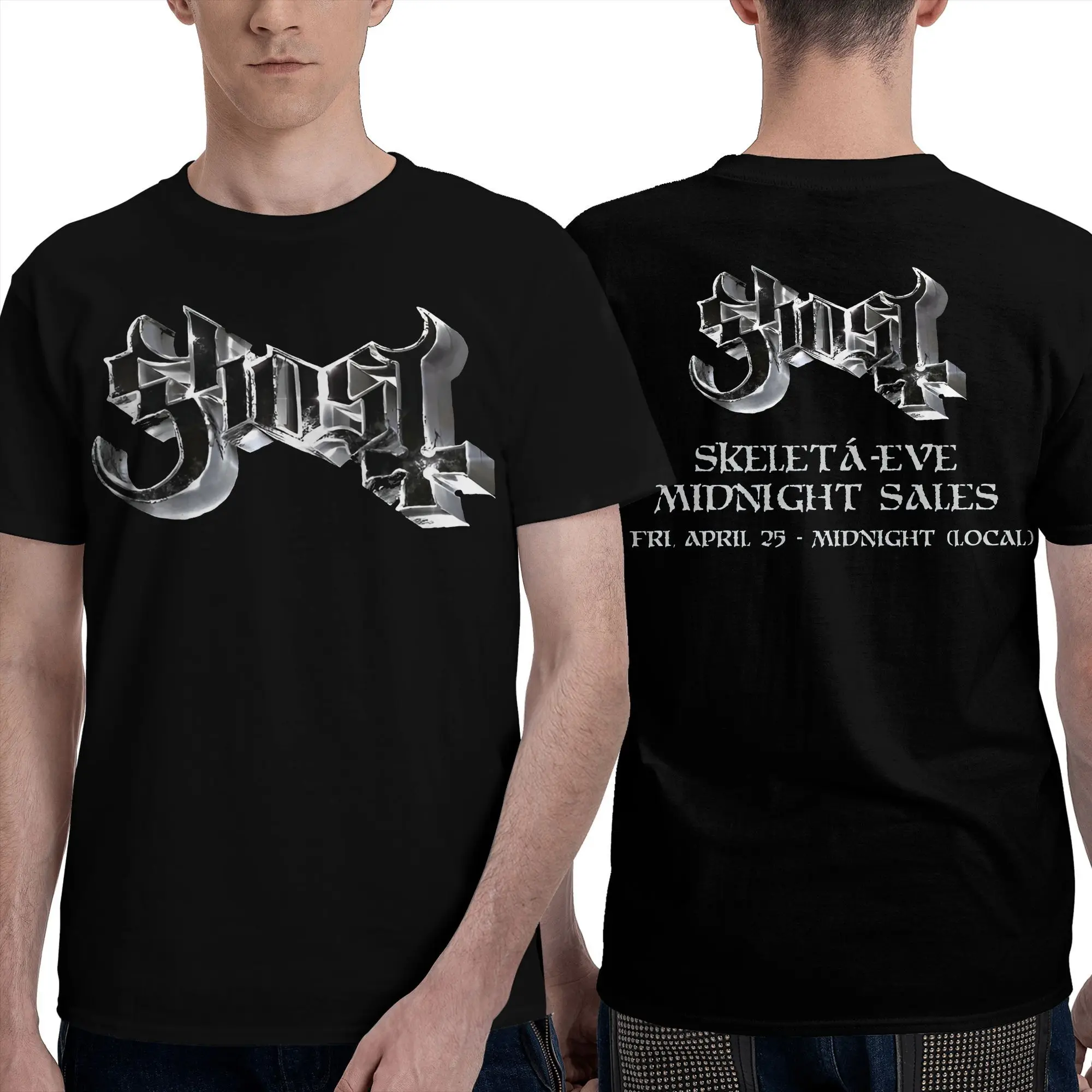 

Всесезонные мужские и женские рубашки Tour 2024, рубашка Ghost Band, товары, альбом Skeleta, хлопковые топы, футболки с графическим принтом