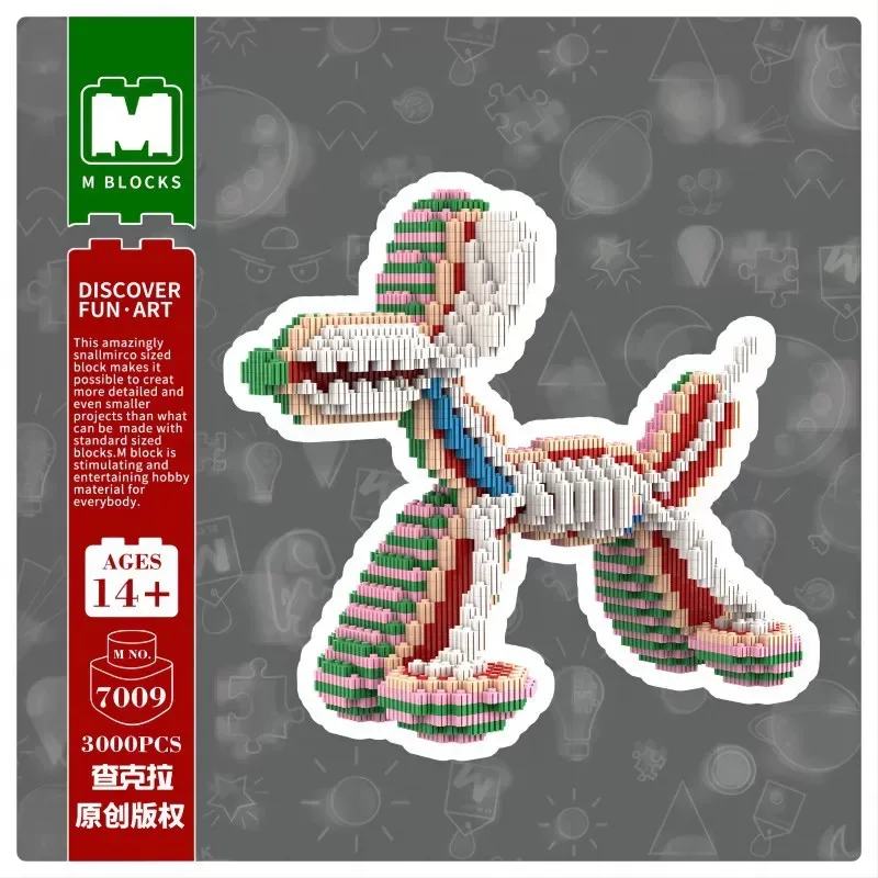 Cute Dog Series Semi-dissection Balloon Dog Ornament Splicing Series Building Block Puzzle Assembly Micro Particles Gift