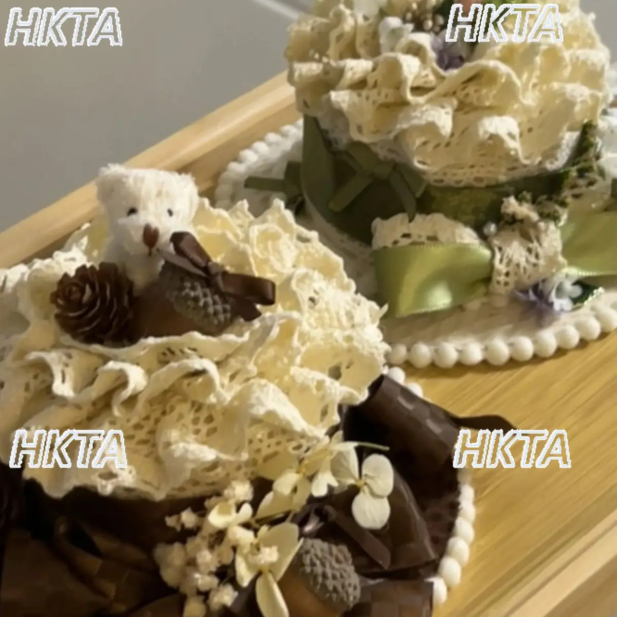 甘い手作りロリータケーキ帽子コスプレアクセサリー女性エレガントかわいい漫画弓プリーツレース誕生日小さな帽子付き女性