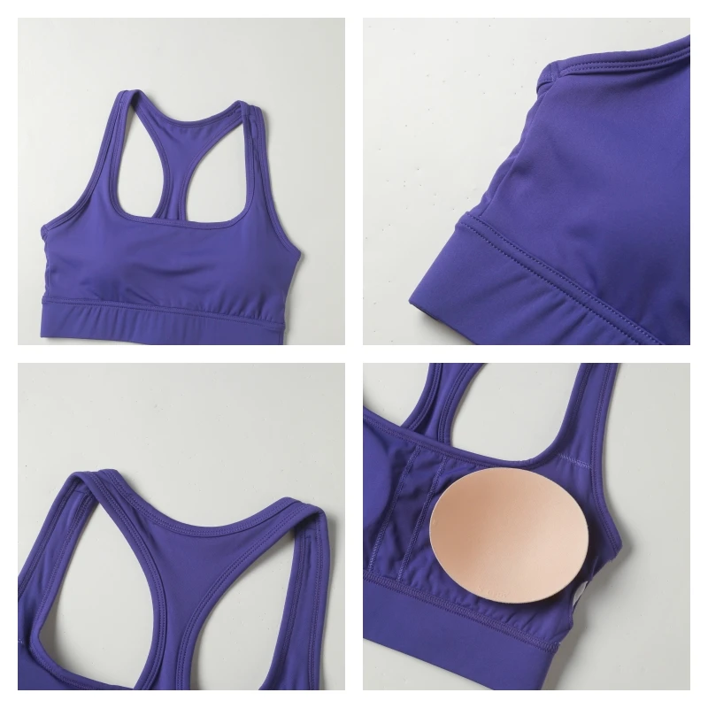 Hearuisavy Casual Yoga Vest Gym Top Female Fitness Quick-Dry Yoga Clothes Workout Tank Top Women Running Shockproof Sports Bra