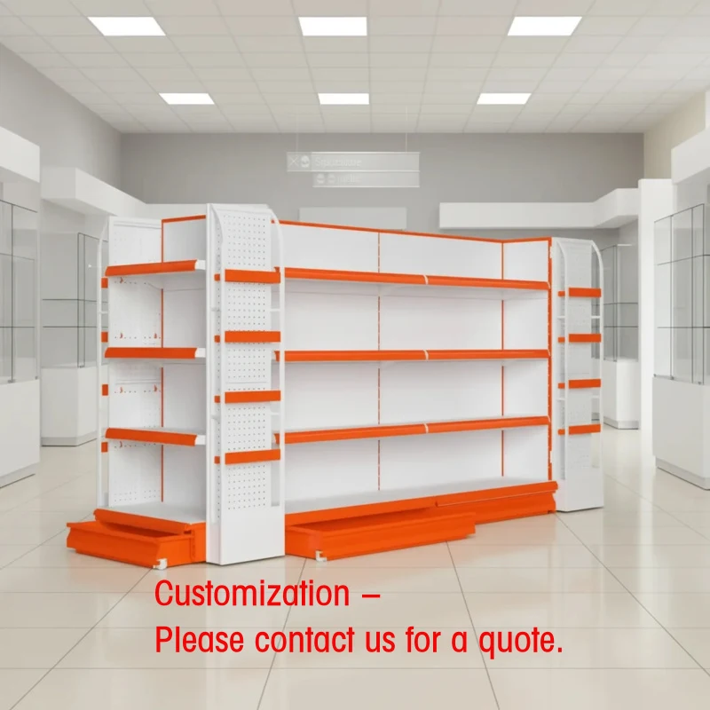 custom.Hongye Modern Hot Sale White Heavy Duty Double Side Metal Supermarket Shelves Gondola Grocery Retail Shopping