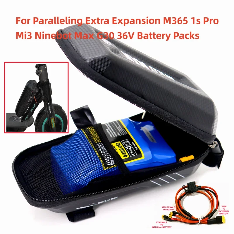 For Paralleling Extra Expansion M365 1s Pro Mi3 Ninebot Max G30 Cable accessories and 36v 4.4Ah Battery pack and Battery Bag