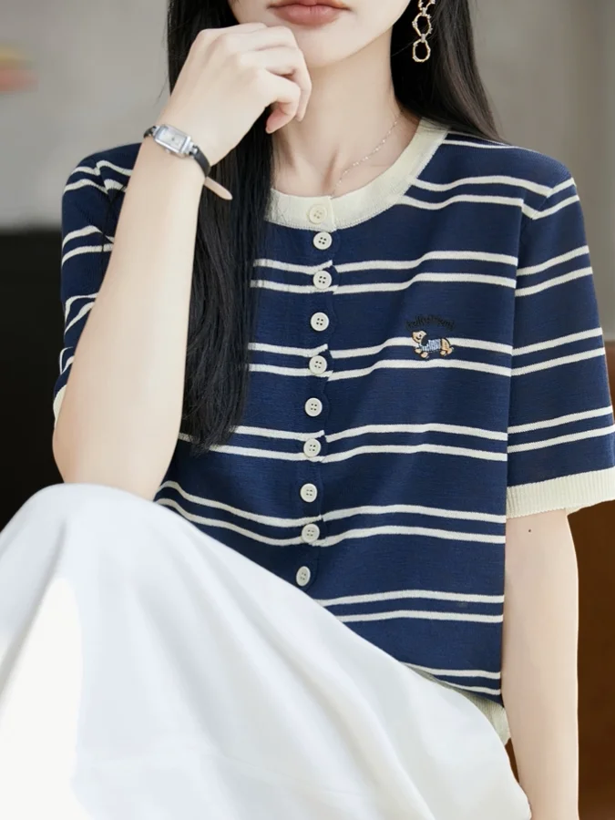 Camiseta de punto de seda hela - Summer Clothing Label reseña y precio