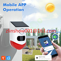 120db Sound Security Siren Light Alarms Outdoor Solar PIR Motion Sensor Alarm with Remote Controller for Home Villa