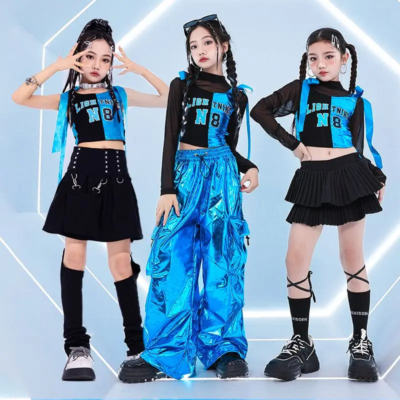 Cheerleading Group Kpop Outfits Girls Jazz Dance Costumes Kids Cool Hip Hop Clothing Children'S Street Dancewear