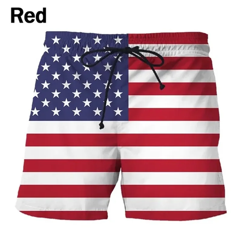 3D Print National Flag Graphic Beach Shorts For Men Summer Funny Casual Board Shorts Swimwear Quick Dry Men Swim Trunks