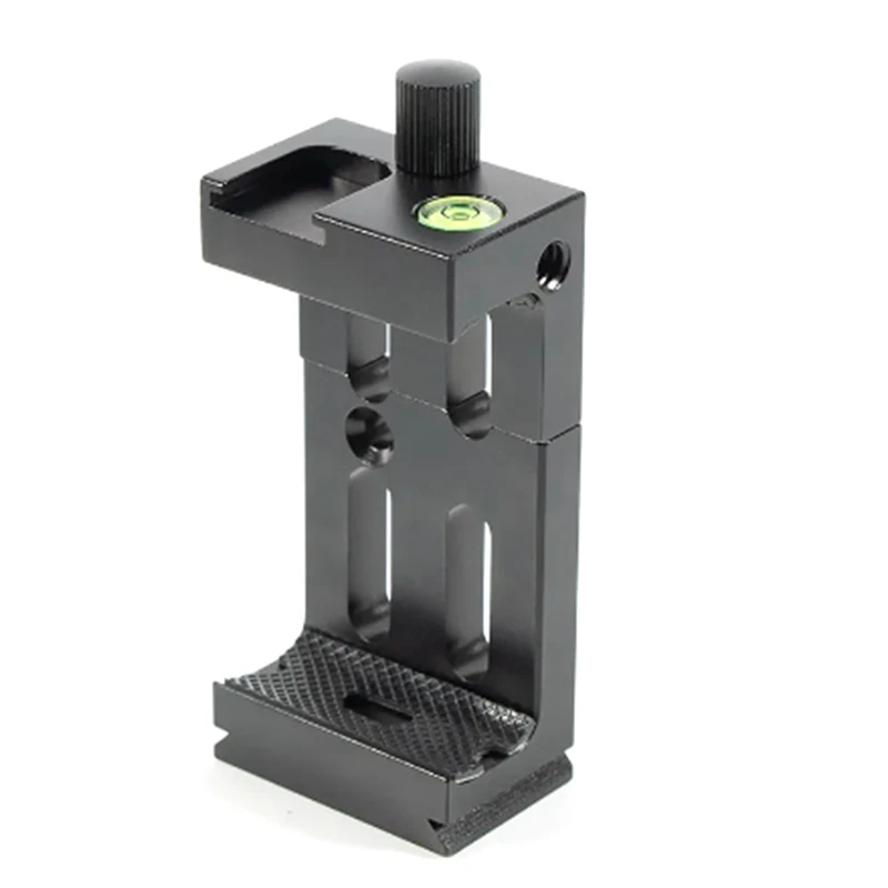 Aluminum Tripod Head Bracket With Spirit Level And Cold Shoe Mount For Phone Flashlight