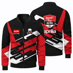 New Men's 3D Aprilia Racing Pattern Long Sleeve Jacket Outdoor Sports Cycling Top Street Hip Hop Round Neck Zipper Jacket