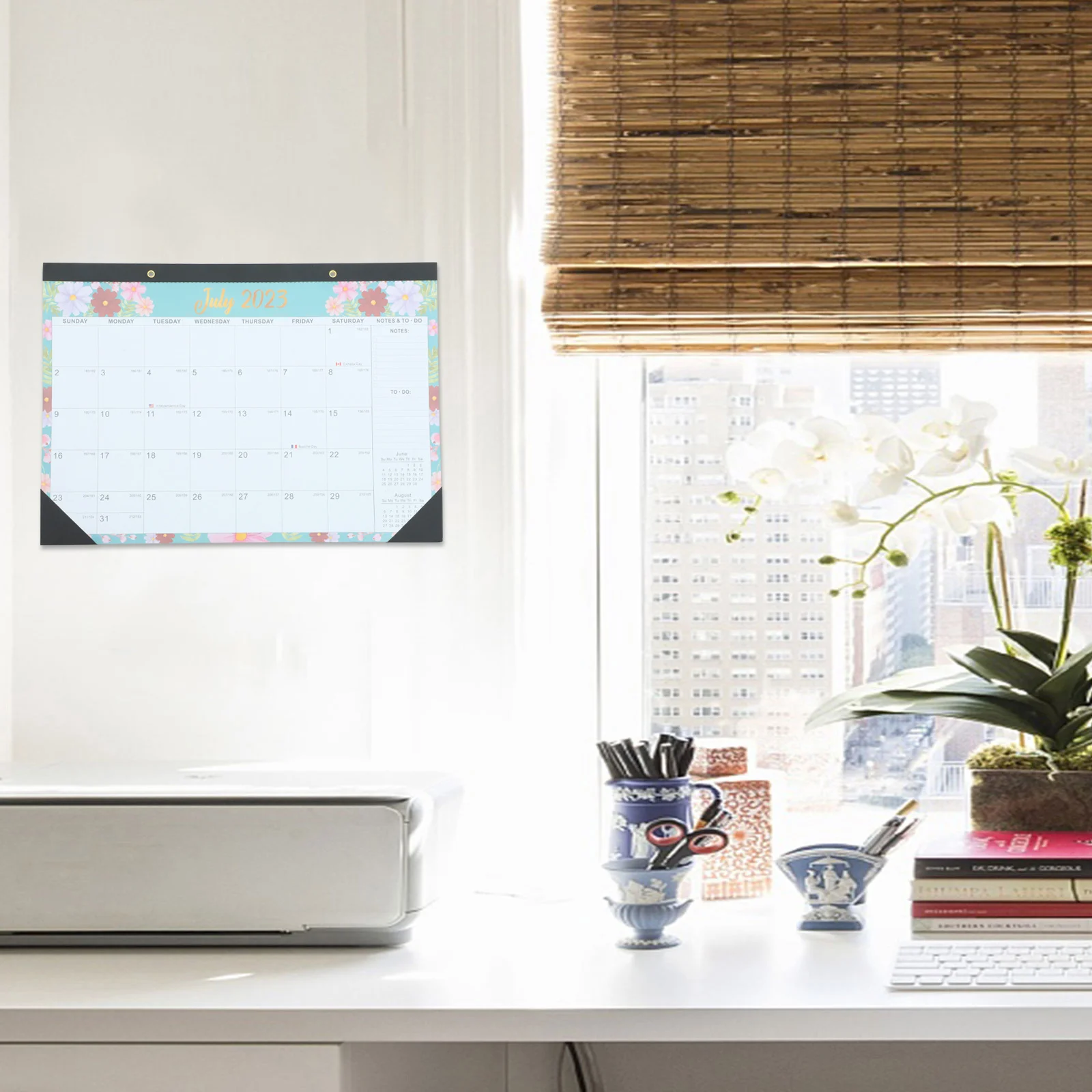 Calendario de pared para el hogar con estampado transparente, planificador mensual diario colgante delicado, calendario de organización para el hogar y la Oficina