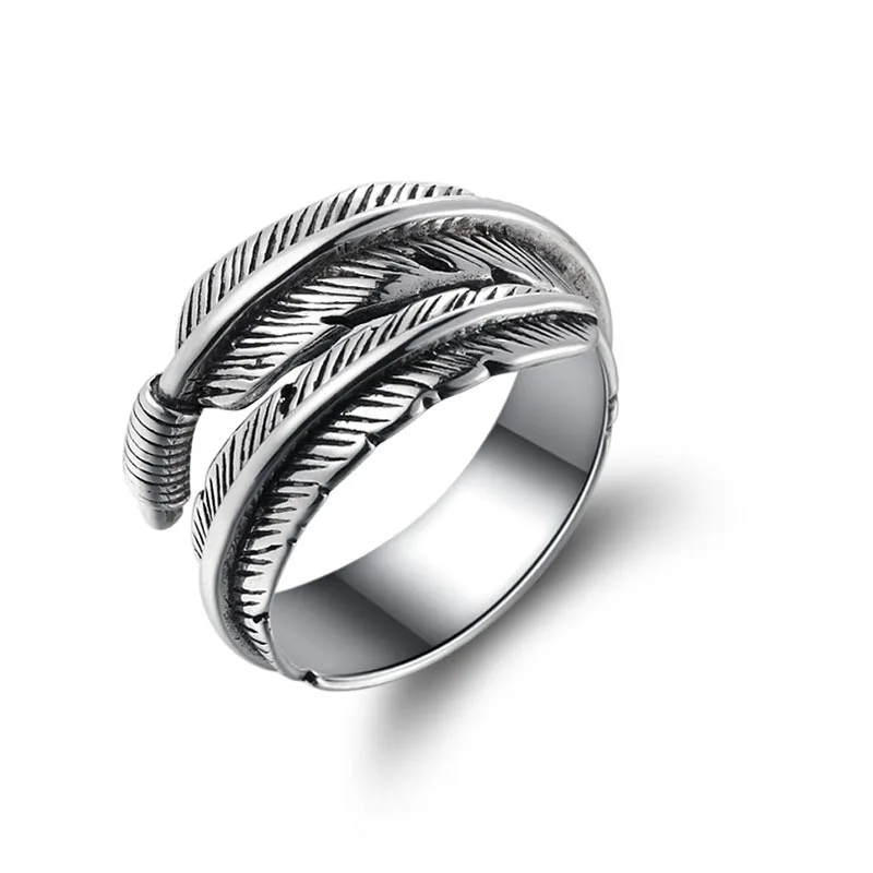 New in Luxury Brand Feather Charm Ring For Women Men Boho Knuckle Party Rings Punk Jewelry Girls Gift anillos